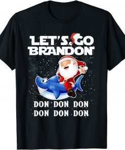 Let's Go Braden Brandon SantaShark Merry Christmas Funny T-Shirt