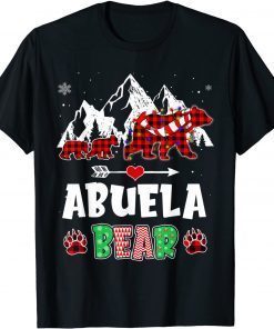 Classic Matching Family Buffalo Plaid Abuela Bear Wearing Christmas T-Shirt
