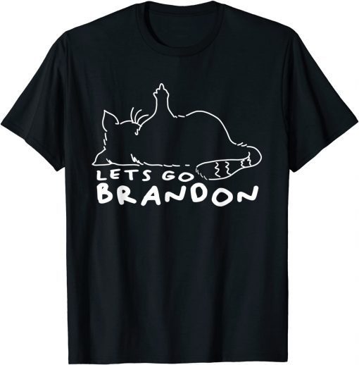 Let's Go Brandon Chant Funny Cat Vintage TShirt