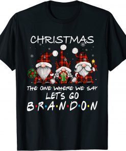 Funny Christmas 2021 Let's Go Branson Brandon Funny Gnome Xmas T-Shirt