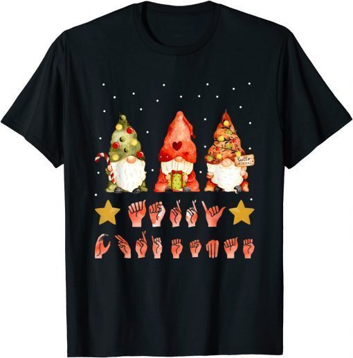 2021 Gnome Hand ASL Sign Language 2021 Christmas T-Shirt