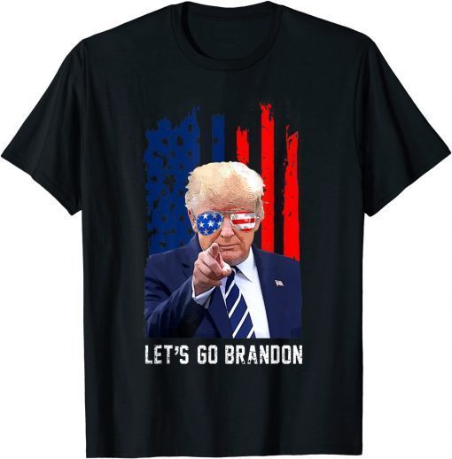 T-Shirt Let’s Go Brandon Trump Vintage Glasses US Distressed Flag