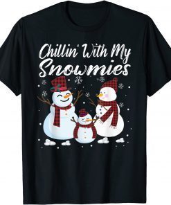 Official Chillin With My Snowmies Family Pajamas Buffalo Christmas T-Shirt