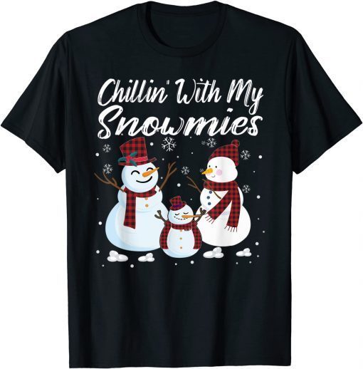 Official Chillin With My Snowmies Family Pajamas Buffalo Christmas T-Shirt