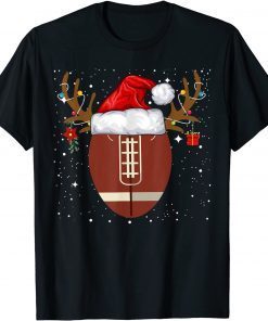 T-Shirt Football Reindeer Santa Hat Christmas Holiday Gifts