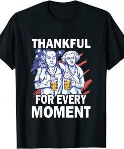 T-Shirt Thanksgiving Men Thankful for every Moment Turkey Beer