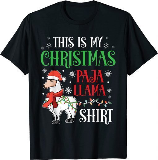 2021 This Is My Christmas Paja llama Llama Pyjama Funny Gift T-Shirt