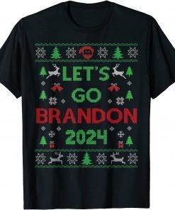 Let's Go Brandon 2024 Trump Ugly Christmas Sweater Unisex T-Shirt