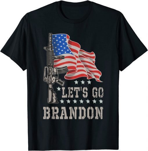 Classic Lets Go Brandon Gun American Flag Patriots Let's Go Brandon T-Shirt