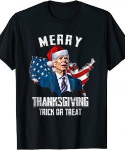 T-Shirt Joe Biden Merry Thanksgiving USA Flag Anti Biden