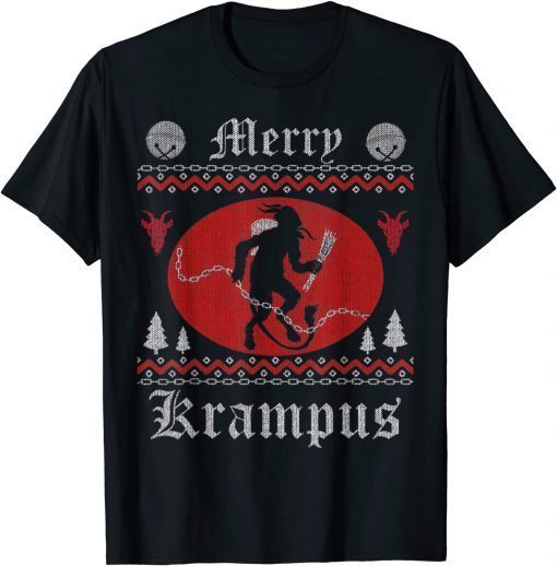 Merry Krampus Christmas Xmas Horror Ugly Sweater Evil Pajama Unisex T-Shirt