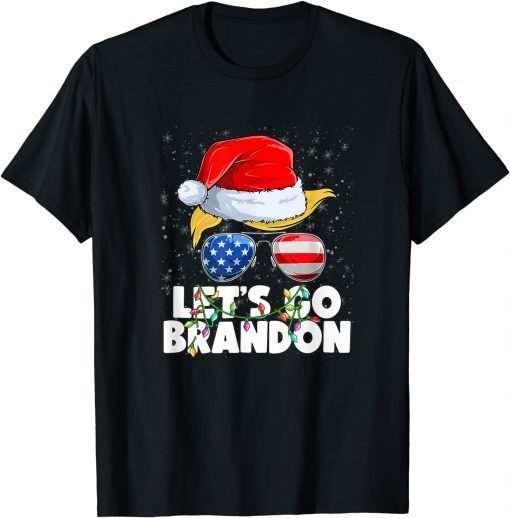 2022 Let's Go Brandon Santa Trump USA Conservative Anti Liberal T-Shirt