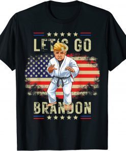 Classic Lets Go Brandon Trump And America Flag Anti Biden Tee Shirt