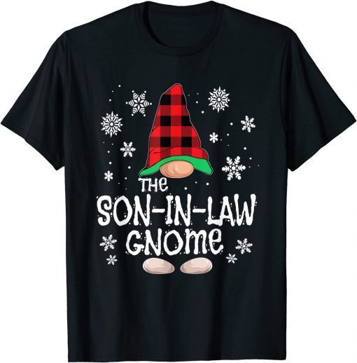 T-Shirt Son In Law Gnome Buffalo Plaid Christmas Matching Family