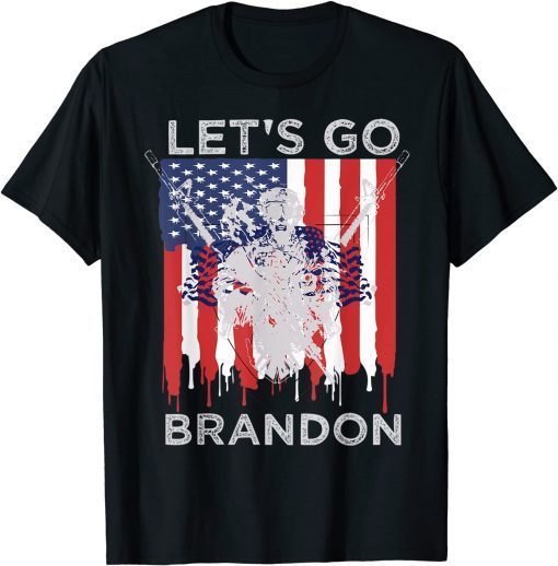 Distressed Let's Go Brandon Thank You Veterans Proud Gift Tee Shirts