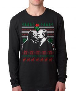 T-Shirt Trump And Putin Kissing Mistletoe Ugly Christmas 2022
