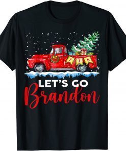 Merry Christmas Red Truck Let's Go Branson Brandon Funny T-Shirt