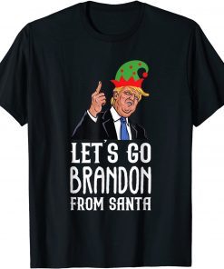 Santa Trump Let's Go Brandon Ugly Pajama Christmas TShirt