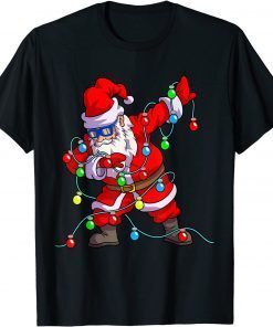 Official Christmas Dabbing Santa Men Kids Boys Xmas Gifts Tree Lights 2021 T-Shirt