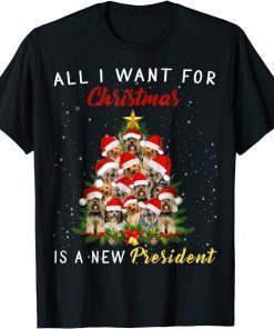 Classic Yorkie Christmas Tree All I Want For Christmas New President T-Shirt