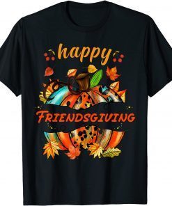 2021 Happy Friendsgiving Plaid Leopard Pumpkin Thanksgiving T-Shirt