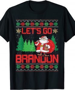 Official Biden Lets Go Brandon Santa Ugly Christmas Sweater T-Shirt
