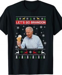 T-Shirt Let's Go Brandon Impeach 46 Anti Biden Chant Ugly Christmas