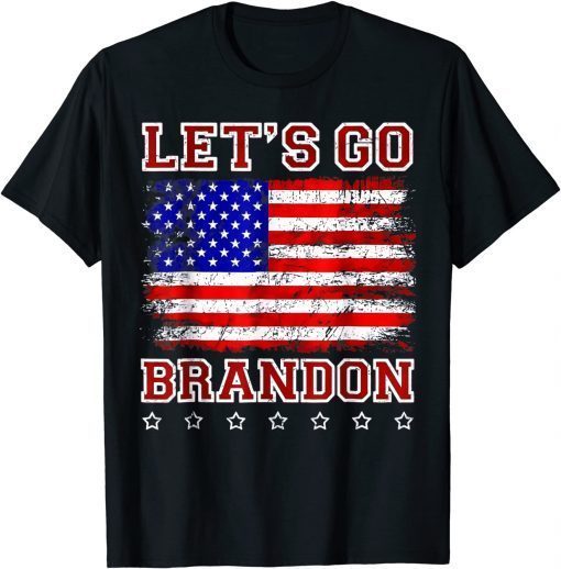 Let's Go Brandon Conservative US Flag Official TShirt