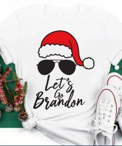 Santa Hat with Sunglass Let's Go Brandon Christmas Unisex T-Shirt