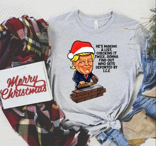 TShirt Trump Santa Claus Christmas Build The Wall, Trump Make Christmas Great Again