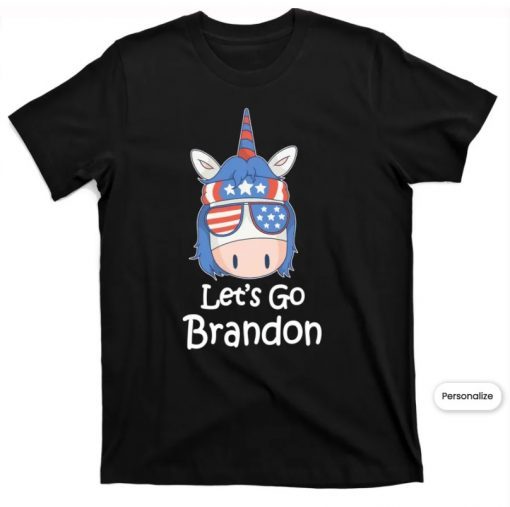 Let's Go Brandon Unicorn Conservative US Flag Funny 46 Unisex TShirt