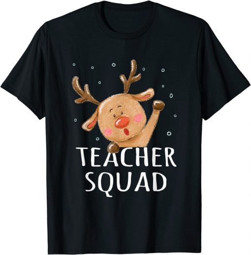Teacher Squad Reindeer Funny Teacher Christmas Xmas Cute Unisex T-Shirt