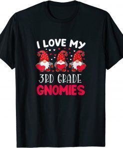 Classic Womens I Love My Third Grade Gnomies Valentine's Day Teacher T-Shirt
