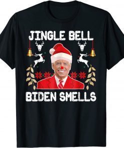 Funny Christmas Clown Santa Jingle Bell Biden Smells T-Shirt