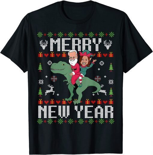 Official Santa Joe Biden Happy New Year Ugly Christmas Sweater T-Shirt