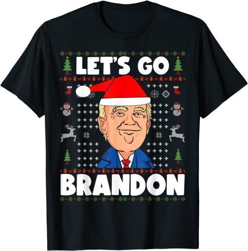 Official Let's Go Brandon Santa Trump Ugly Christmas Sweater T-Shirt