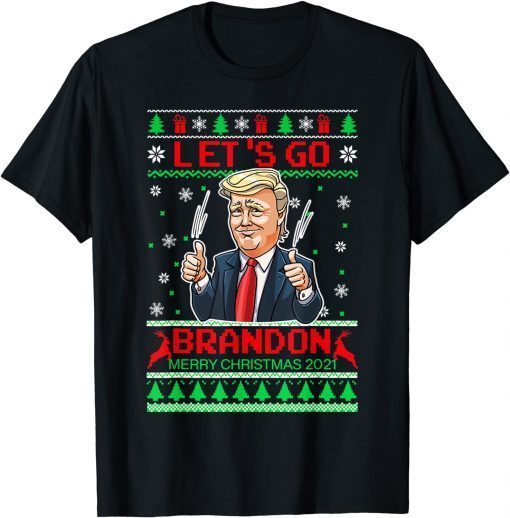 Classic Lets Go Bandon Trump 2024 Ugly Christmas Xmas T-Shirt