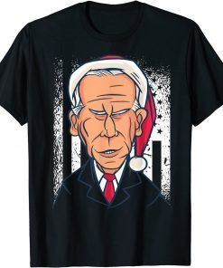 Joe Biden Christmas Santa Claus Hat American Flag T-Shirt