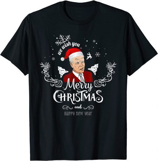 Classic Santa Joe Biden Merry 4th Of July Ugly Christmas Xmas T-Shirt