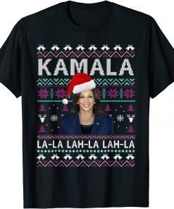 T-Shirt Santa Kamala Ugly Christmas Sweater Meme KamalaLaLaLa