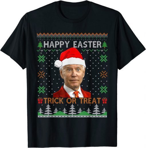 Funny Happy Easter Hlw Funny Joe Biden Christmas Ugly T-Shirt
