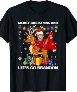 2022 Trump Merry Christmas And Let's Go Branddon Brandon Noel T-Shirt