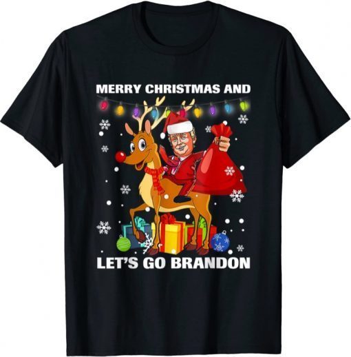 2022 Trump Merry Christmas And Let's Go Branddon Brandon Noel T-Shirt