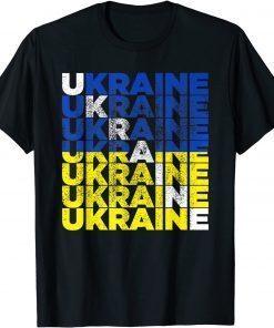 2022 Vintage Ukraine Wordflag Ukrainian Flag Pride T-Shirt