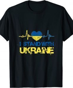 I Stand With Ukraine Support Ukraine Ukrainian Flag T-Shirt