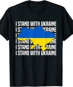 2022 USA Support Ukraine Flag Ukrainian Love I Stand With Ukraine T-Shirt