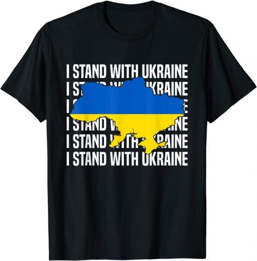 2022 USA Support Ukraine Flag Ukrainian Love I Stand With Ukraine T-Shirt