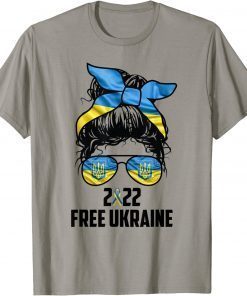 T-Shirt Ukrainian Flag, Ukraine Pride Women Messy Bun Free Ukraine