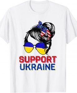 T-Shirt Support Ukraine Woman Flag American Ukrainian Roots