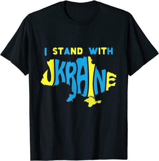 Support I Stand With Ukraine American Ukrainian Flag Shirt